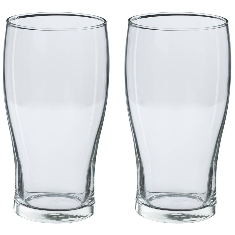 Foto van Set van 8x stuks grote bierglazen pint transparant 570 ml - 9 x 16 cm - bierglazen