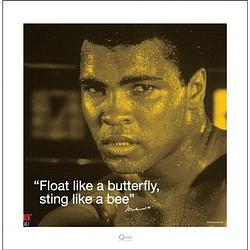 Foto van Pyramid muhammad ali iquote sting like a bee kunstdruk 40x40cm