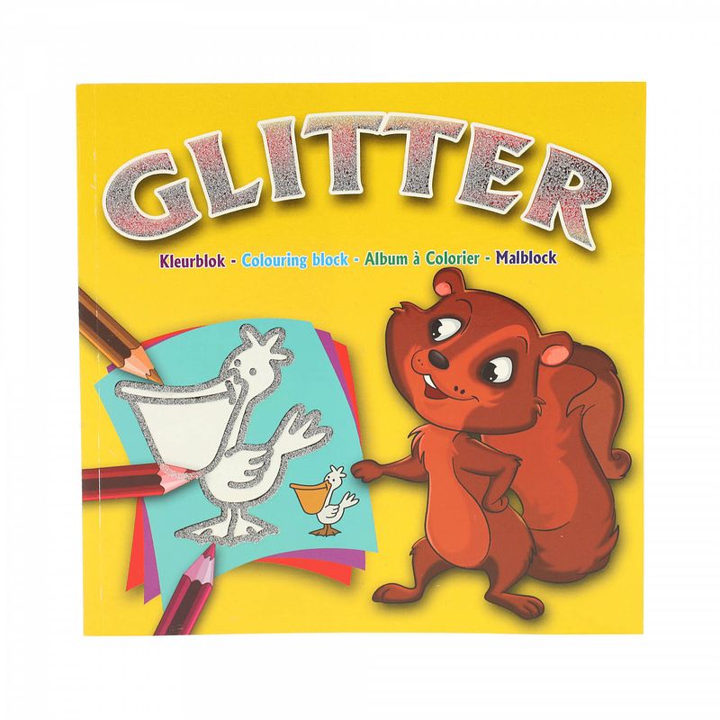 Foto van Toi-toys kleurboek glitter meisjes 40 pagina's geel