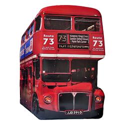 Foto van Clayre & eef wanddecoratie bus 60x80 cm rood zwart ijzer route 73 muurdecoratie rood muurdecoratie