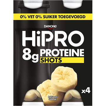 Foto van Hipro protein shots banaan 4 x 100ml aanbieding bij jumbo | 2 verpakkingen a 160450 gram of a 300 ml