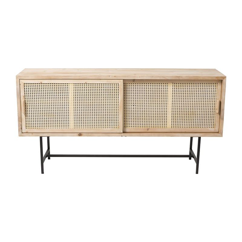 Foto van Webbing dressoir - metalen poten - 160x42x80 cm