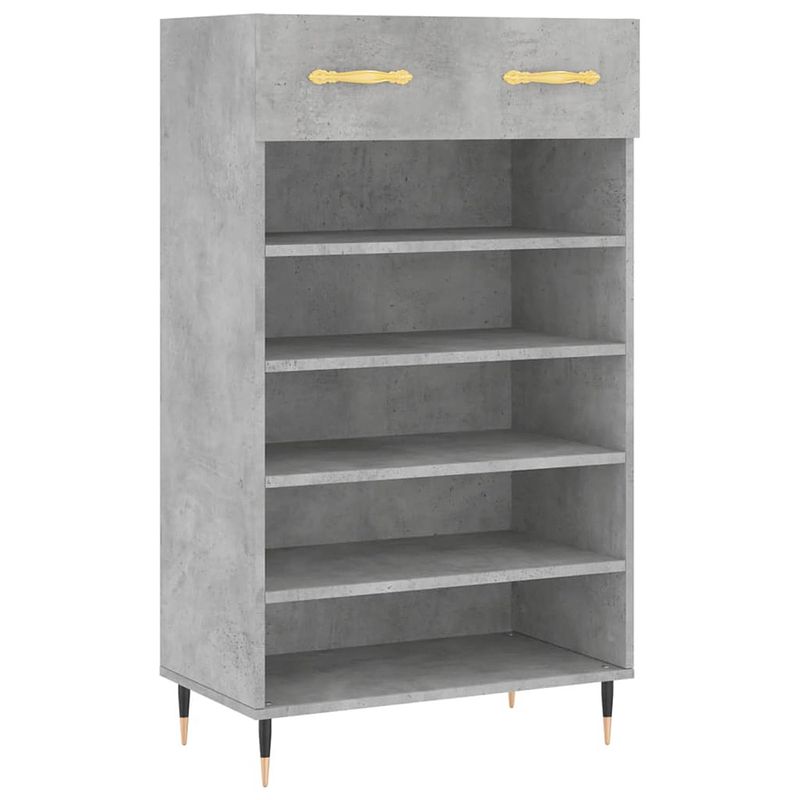 Foto van The living store schoenenkast - betongrijs - 60 x 35 x 105 cm - duurzaam materiaal