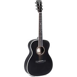 Foto van Sigma guitars 000r black diamond elektrisch-akoestische western gitaar met softcase