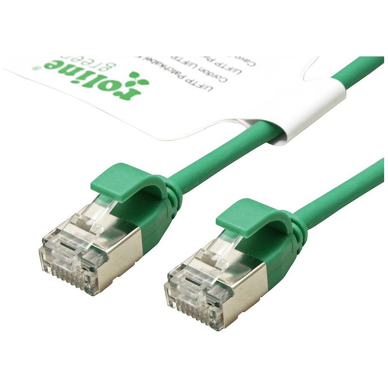 Foto van Roline green 21443332 rj45 netwerkkabel, patchkabel cat 6a u/ftp 0.50 m groen 1 stuk(s)