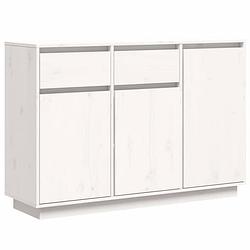 Foto van Vidaxl dressoir 110x34x75 cm massief grenenhout wit