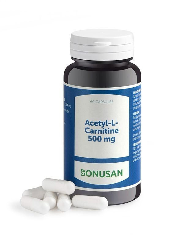 Foto van Bonusan acetyl-l-carnitine 500 mg capsules
