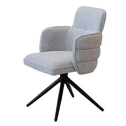 Foto van Giga meubel - eetkamerstoel stof taupe - draaibaar - zithoogte 47cm - laurens