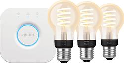 Foto van Philips hue filament white ambiance standaard 3-pack + bridge