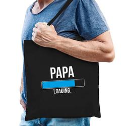 Foto van Papa loading cadeau katoenen tas zwart voor heren - cadeau aanstaande papa - feest boodschappentassen