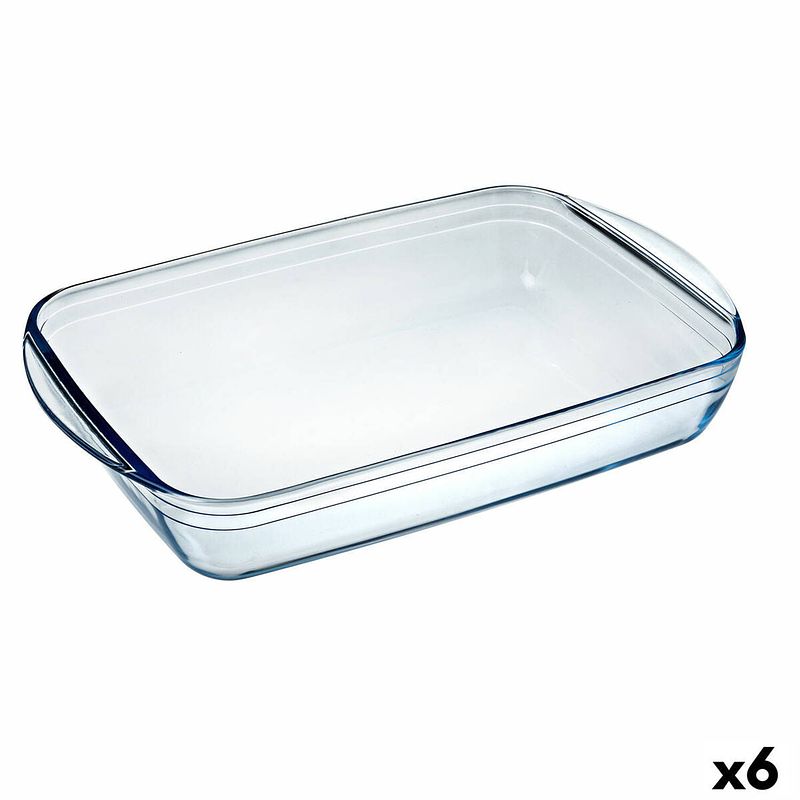 Foto van Serveerschaal pyrex classic 4,6 l 40,3 x 26,3 x 7,3 cm transparant glas (6 stuks)