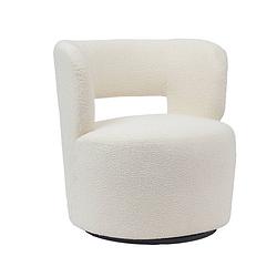 Foto van Giga meubel - fauteuil bouclé beige - draaibaar - gewicht 18kg - 74x69x78cm