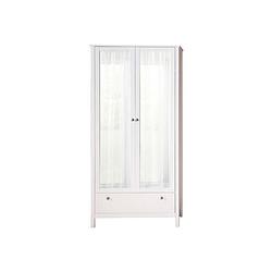 Foto van Orla kledingkast 2 deuren en 1 lade, wit, spiegelglas.