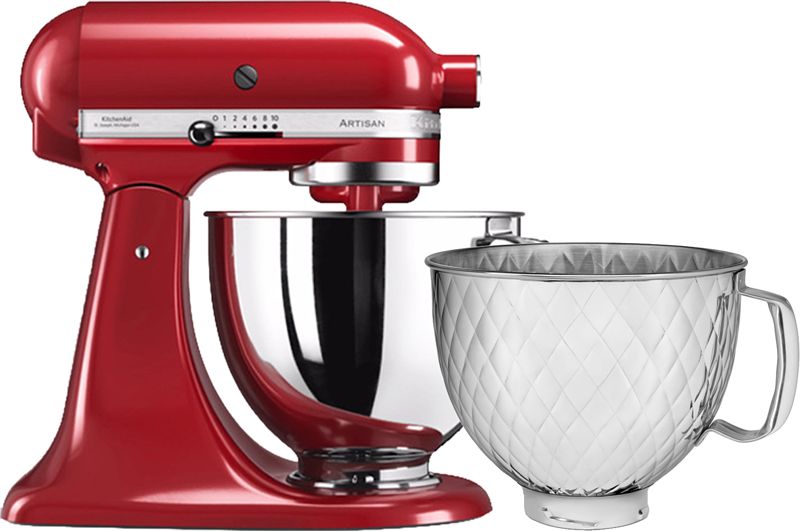 Foto van Kitchenaid artisan mixer 5ksm125 keizerrood + extra mengkom