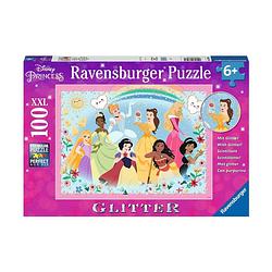 Foto van Ravensburger kinderpuzzel 100 xxl disney sterk, mooi en dapper (glitter)