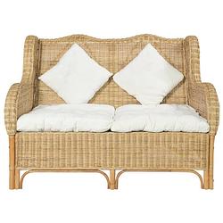 Foto van The living store 2-zitsbank rattan - 120x84x90.5 cm - crèmewit