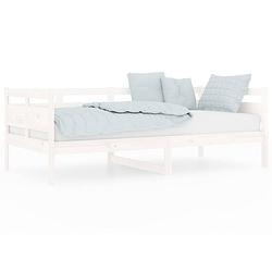 Foto van The living store slaapbank massief grenenhout wit 90x190 cm - bed