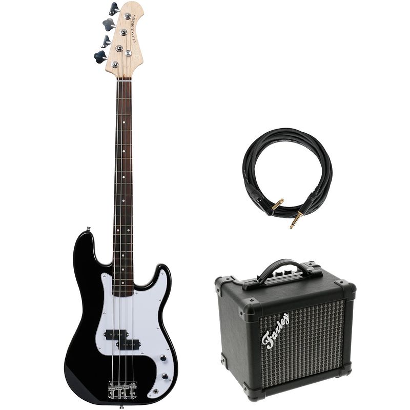 Foto van Fazley fpb118 black elektrische basgitaar + versterker + kabel