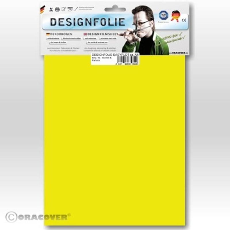 Foto van Oracover 80-035-b designfolie easyplot (l x b) 300 mm x 208 mm transparant geel (fluorescerend)