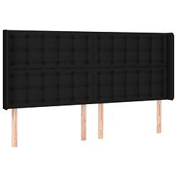 Foto van Vidaxl hoofdbord met randen 203x16x118/128 cm stof zwart