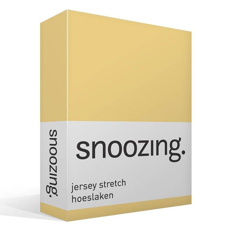 Foto van Snoozing jersey stretch - hoeslaken - 200x200/220/210 - geel