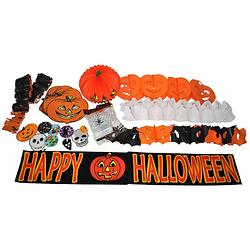 Foto van Halloween decoratieset - 22-delig - feestdecoratie/versierpakket - hangdecoratie