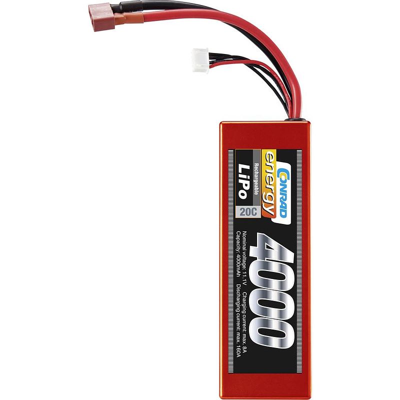 Foto van Conrad energy lipo accupack 11.1 v 4000 mah aantal cellen: 3 20 c box hardcase t-bussen