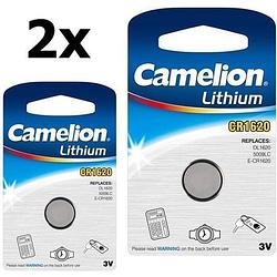 Foto van 2 stuks camelion cr1620 3v lithium knoopcelbatterij