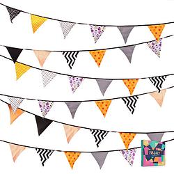 Foto van Fissaly® verjaardag stoffen vlaggetjes slinger - decoratie - happy birthday - luxe feest versiering