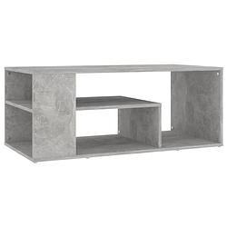 Foto van The living store salontafel - betongrijs - 100 x 50 x 40 cm - stabiel en duurzaam