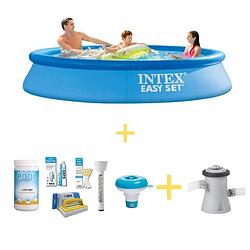 Foto van Intex zwembad - easy set - 305 x 61 cm - inclusief ways onderhoudspakket & filterpomp