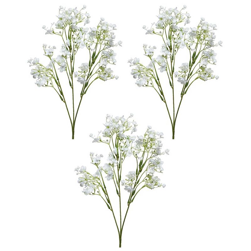 Foto van 3x stuks kunstbloemen gipskruid/gypsophila takken wit 64 cm - kunstbloemen