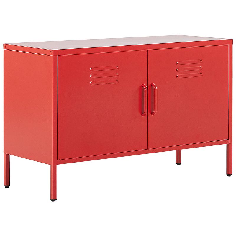 Foto van Beliani uria - sideboard-rood-rvs