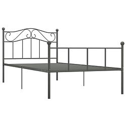 Foto van The living store metalen bedframe - grijs - 208 x 107.5 x 95 cm - geschikt voor matras 100 x 200 cm