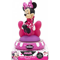 Foto van Disney nachtlamp 3d minnie mouse led 15 x 13,5 cm roze/wit