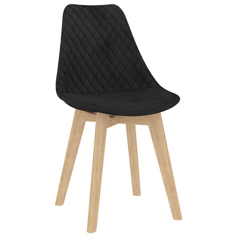 Foto van The living store eetstoelen - set van 2 - fluweel - zwart - 49x57x82 cm