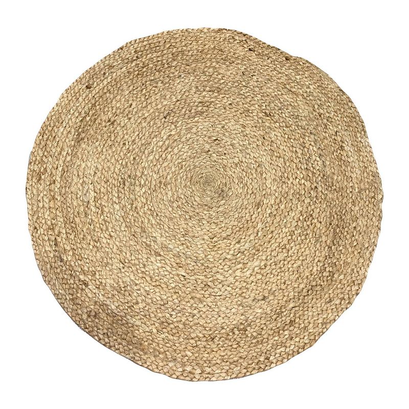 Foto van 4goodz vloerkleed jute naturel rond ø 120 cm - bruin