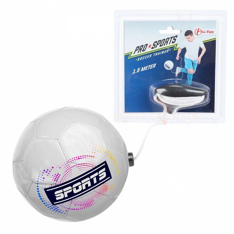 Foto van Toi-toys voetbaltrainer pro sports 19 cm kunstleer wit