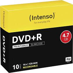 Foto van Intenso 4811652 dvd+r disc 4.7 gb 10 stuk(s) slimcase bedrukbaar