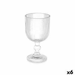 Foto van Fluitglas strepen transparant glas 370 ml (6 stuks)