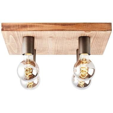 Foto van Brilliant plafondlamp panto 4-lichts - hout - leen bakker