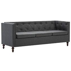 Foto van The living store chesterfield bank - 176x68x70 cm - donkergrijs