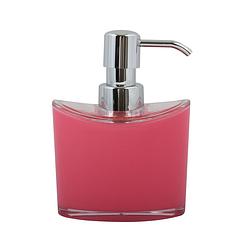 Foto van Msv zeeppompje/dispenser aveiro - ps kunststof - fuchsia roze/zilver - 11 x 14 cm - 260 ml - zeeppompjes