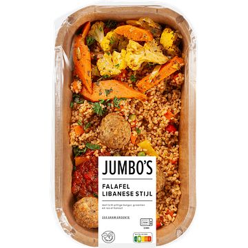 Foto van Jumbo verse maaltijd falafel libanese stijl met bulgur, groenten en ras el hanout 450g