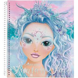 Foto van Topmodel kleurboek fantasy face meisjes 24 cm papier blauw