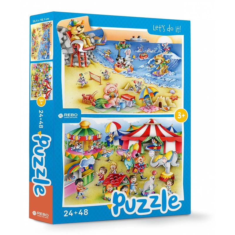 Foto van Rebo productions legpuzzel beach & circus junior 24/48 stukjes