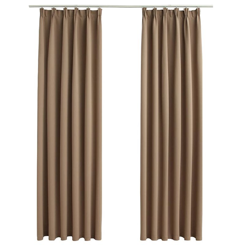 Foto van The living store gordijnen luxe taupe 140x225 cm - privacy en lichtblokkering