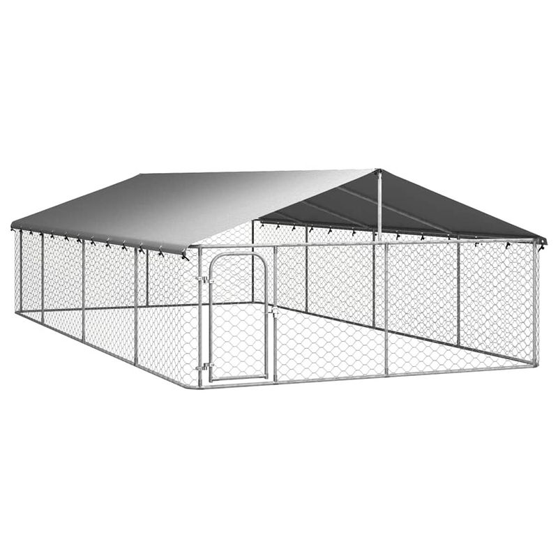 Foto van Vidaxl hondenkennel voor buiten met dak 600x300x150 cm