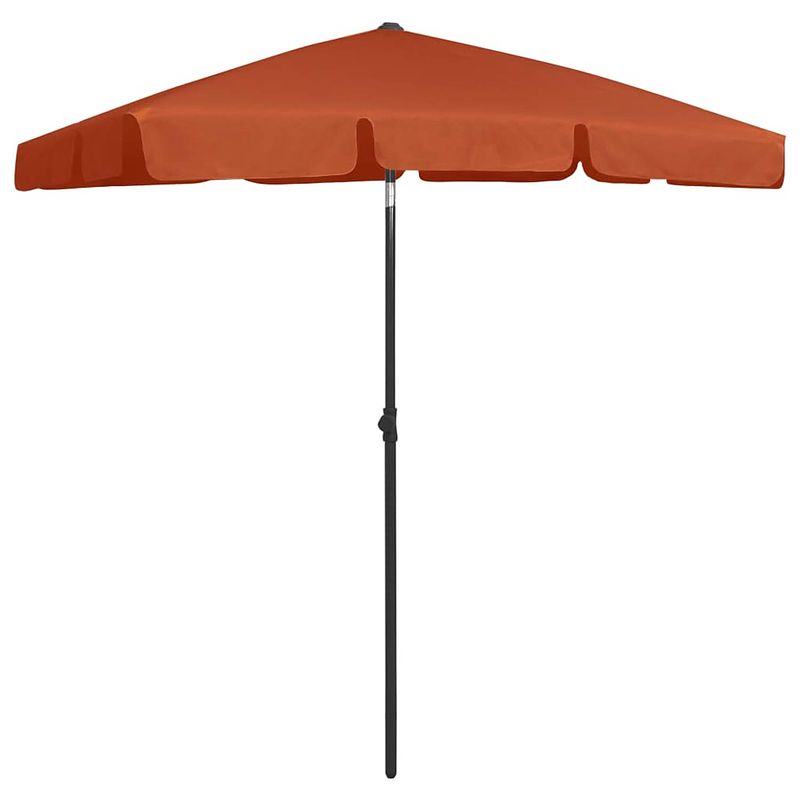 Foto van The living store strandparasol - terracotta - 180x120 cm - uv-beschermend en stabiel