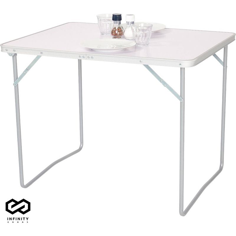 Foto van Infinity goods campingtafel - inklapbaar - tuintafel - 80x60x70 cm - buiten/binnen - draaghandvat - compact - aluminium